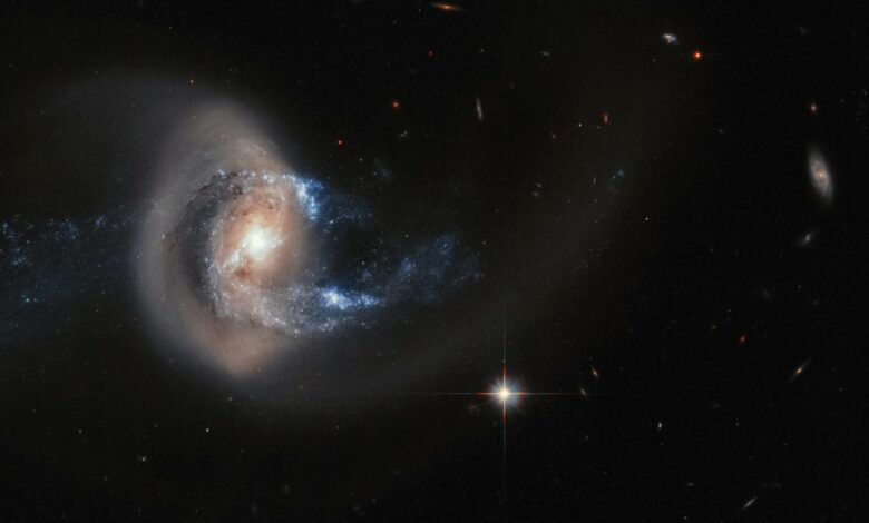 a spiral shaped object in the middle of a dark sky